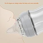 Gulicola-Natrual-Glass-Baby-Bottle-Newborn-Feeding-Set-Breast-Like-Nipple-Slow-Medium-Flow-Anti-Colic-Wide-Neck-0m-3-oz-5-oz-2-Count-Gray-White