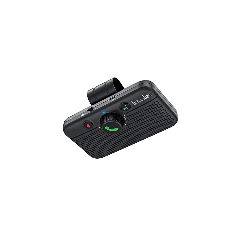 Lavales-Car-Bluetooth-50-Speaker-Handsfree-Bluetooth-Car-kit-for-Cell-Phone-Support-Siri-Google-Voice-AssistantMotion-AUTO-ON-Car-Phone-Speakerphone-with-Visor-Clip