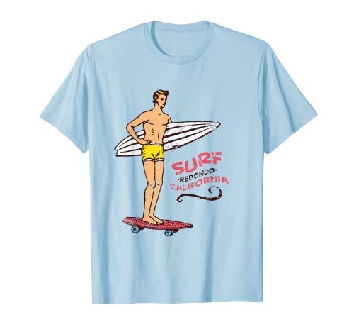 Tabla de surf retro vintage Redondo Beach Surf años 60 70 80 Camiseta