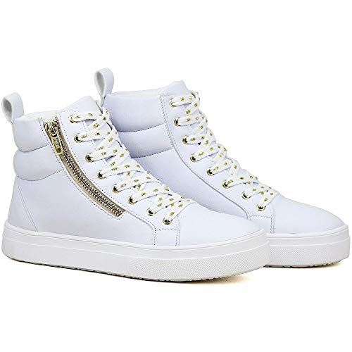 Tênis Botinha Feminina Bota Treino Academia Cano Longo Cor:Branco;Tamanho:37;