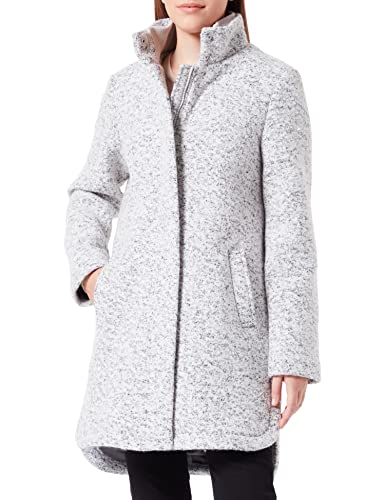 TOM TAILOR Damen Boucle Mantel – Karomuster, Regular Fit, Rückenlänge Ca. 94 Cm (Gr. M)
