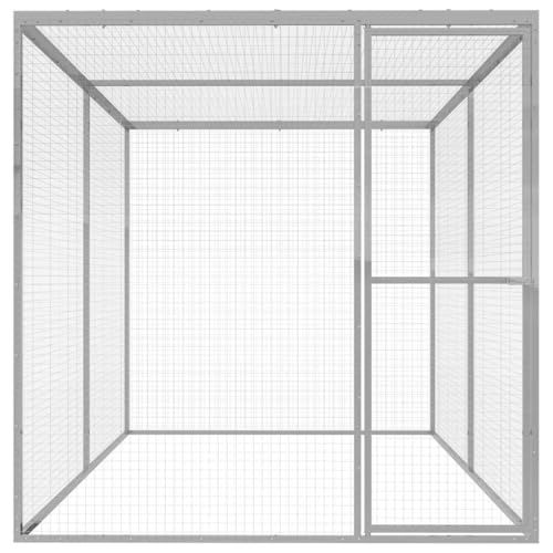 Cage pour chat extérieure robuste 3m grand enclos métallique avec porte fermable