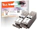 Produktbild Peach Doppelpack Tintenpatronen schwarz  kompatibel zu Canon PGI-520, PGI-520bk, 2932B001