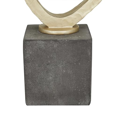 Escultura Decorativa Abstracta Oro con Base Negra 11 x 4 x 17 in miniatura 5