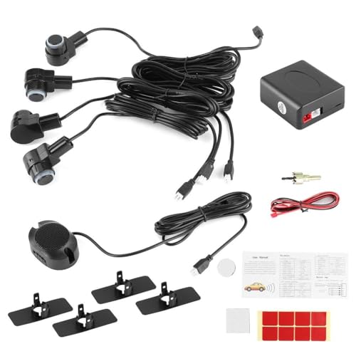 Parking System, Intelligent Parking Assistance System 4 Sensor Probe Car Auto Reverse 80dB Buzzer Alert Kit