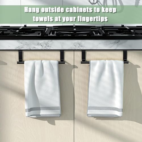 Over Door Towel Rail,2 Pcs Stainless Steel Bathroom Rack,23.5cm/9.2in No Drilling Kitchen Cabinet Holder - Image 3