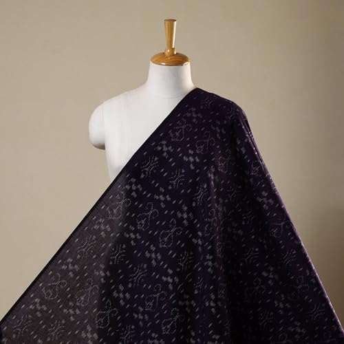 Image of Premium Sambalpuri Ikat Weave Pure Handloom Cotton Shirt Fabric Authentic Odisha Traditional Tie-Dye Craft, Soft & Breathable Natural Cotton Material for Custom Tailoring, Casual & Formal Wear