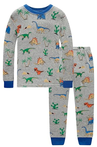 Image of Little bety Cotton 4 Piece Pajamas Boys Long Sleeve Sets Toddler Boys Pjs Kids Sleepwear Sets