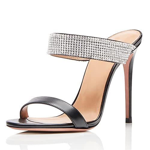 Sandales à talons hauts de 13 cm LiChA avec finitions strass et nudes