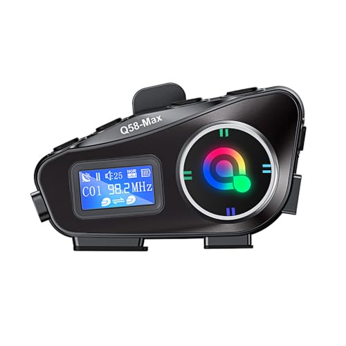 OBEST Intercomunicador Casco Moto 500M, Auriculares Bluetooth Moto, Compatibilidad con Audio...