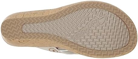 Skechers Women's Cork Wedge Flip-Flop, Off White, 12 | Image 4