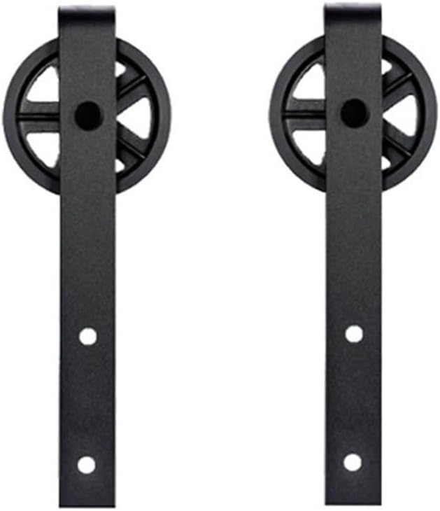 Zinc Alloy Barn Door Rollers 120mm Silent Nylon Pulley Wheels Sliding Wood Doors Heavy Duty Track Hardware Hanging Kit Black 2 Pack