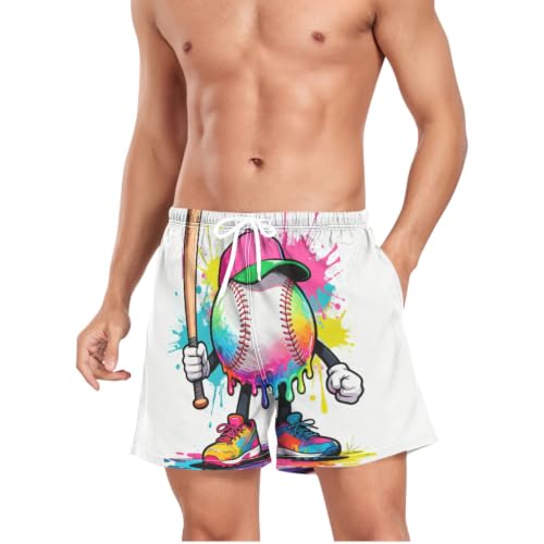 Bañador de hombre blanco estilo béisbol para playa y piscina 4