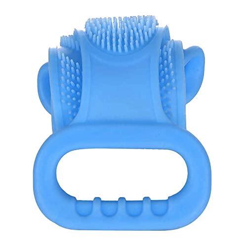 SILVANO Cepillo de Ducha para Espalda - Cinta de Goma Exfoliante - Incluye Asas en los Extremos - Superficies con Relieves - Largo de 75 cm - Ideal para Limpieza Profunda - Color Azul