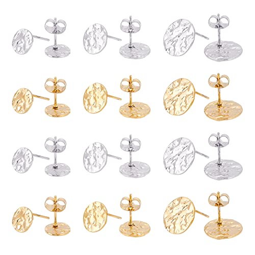 UNICRAFTALE 24Pcs 3 Größen Flache Runde Ohrstecker 304 Edelstahl...