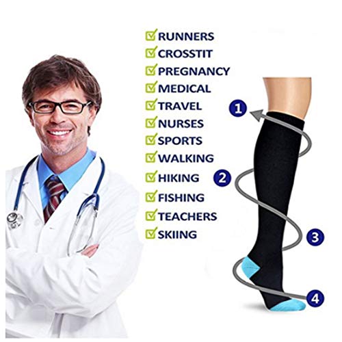 zuoge 3 Pairs Compression Socks Pack - Best Medical, Nursing, Travel & Flight Socks - Running & Fitness - 15-20mmHg3