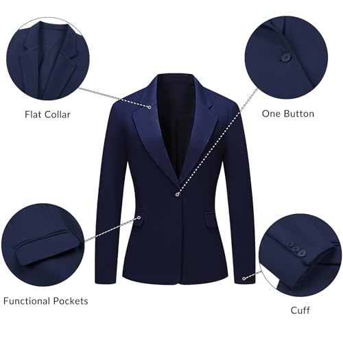 Women's Suits 2 Piece Set Dressy Business Slim Fit One Button Professional Blazer Pantsuits Set Work Casual Outfits2