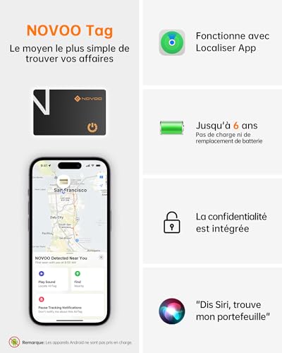 Air Tag traceur pour application Localiser iOS lot de 2 cartes Bluetooth mince