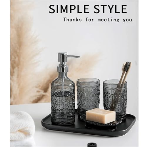Accesorios de baño contra el desorden de botellas plásticas juego gris 6