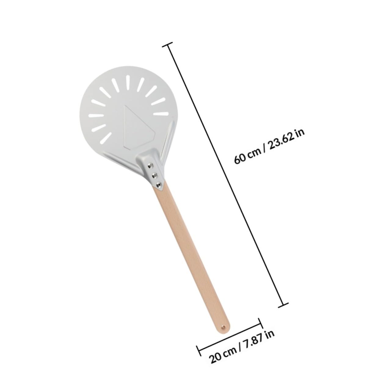 Pelle à Pizza Perforée en Alliage 38 Cm Manche Amovible en Bois Spatule à Pizza Métallique pour Cuisson Optimale Accessoire Cuisine Maison et Professionnelle