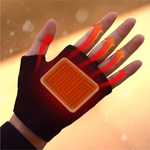 Electric Rechargeable Fingerless Heating Writing Gloves For Students,Cordless Heating Gloves Prevent Freezing, Hand Warmer For Indoor And Outdoor, Heating Gloves For Men,Women And Kids #TOP3