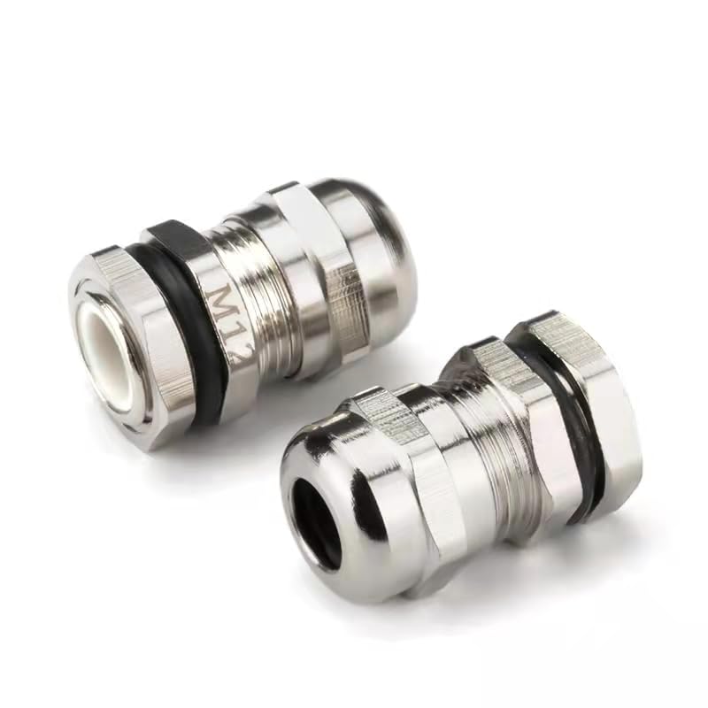 Cable Gland Connector IP68 Nickel Plated Brass Metric Cable M8 M10 M12 M14 M16 M18-M36 Fit 18-25mm for 4-8mm Cable(M25x1.5mm Fit 13-18m)