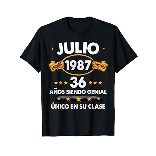 Hombre 36 Años Cumpleaños Regalo Hombre Julio 1987 Julio 36 Años Camiseta