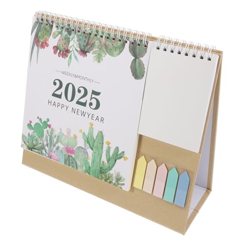 HOLIDYOYO 年スタンディングデスクカレンダー フリップ式メモ付き コンパクト省スペース オフィス用日程管理卓上カレンダー 予定整理に