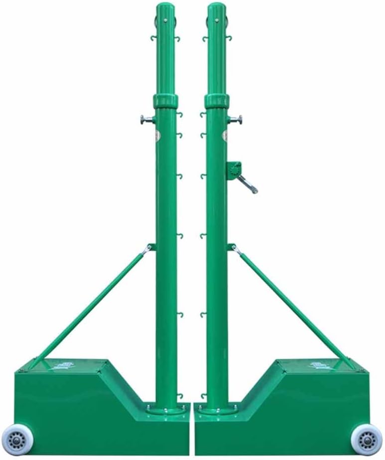 Badminton/Volleyball Poles for Outdoor, 3 in 1 Volleyball/Tennis/Badminton Net Frame, Steel Volleyball Net Posts with Wheels (Color : Blue-2, Size : 3.5-8ft) (Green 1)