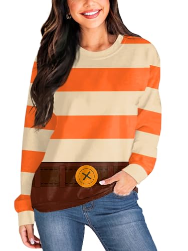 Deerose Womens Anity Costume Sweatshirts Halloween Innsid Ovt Cosplay Long Sleeve Shirts Lightweight Party Tops L