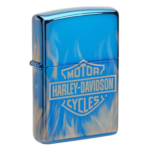 Zippo Harley-Davidson 360° Flames High Polish Blue Pocket Lighter