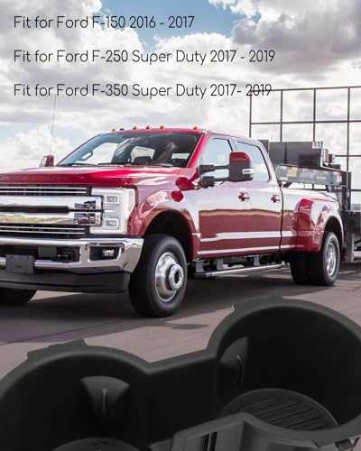 AUGREX Cup Holder Inserts for Car Console Rubber Holds 2 Cups Fit for Ford F-150 XLT XL Lariat Only 2015-2017, Fit for F-250 F-350 Super Duty 2017-2019, Replace FL3Z-1513562-AD