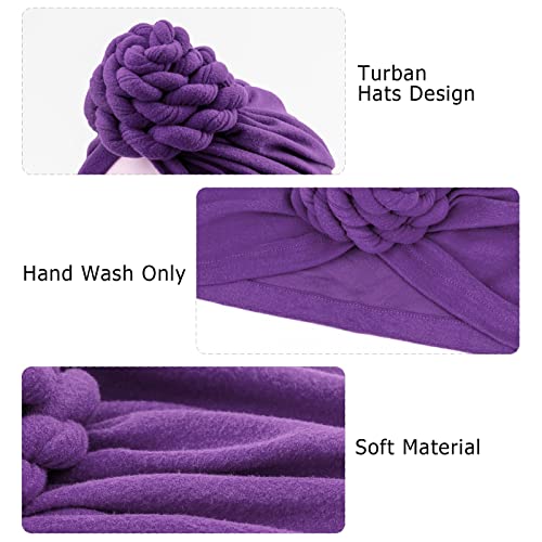 Image of DRESHOW 5 Pack Knotted Headwraps for Women African Turban Pre-Knotted Beanie Headwraps Hair Covers