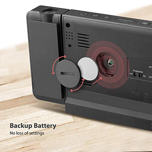 Dr. Prepare Projection Alarm Clock For Bedrooms With Indoor & Outdoor Temperature Display Dual Alarms Multi-Colored Backlight Projection Clock With Weather Forecast #TOP5