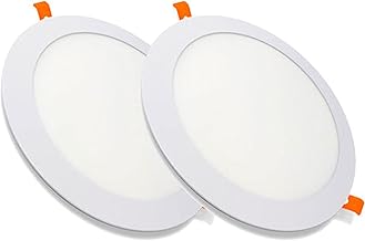 Pack of 2 LED Downlight Panel Recessed Round, Lighting 6 W, 4000 K Neutral White, White Frame, Driver Included Urgent Delivery from Madrid