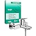 Produktbild hansgrohe Logis - Badewannenarmatur Aufputz für 2 Verbraucher, Mischbatterie Badewanne mit Auslauf Länge 19,4 cm, Einhebelmischer Wanne, Chrom, 71400000