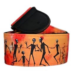 Morto Jacquard Guitar Strap – Adjustable Padded Fabric with Locks & Pick Holder for Electric, Acoustic, Bass – Unique Gift - Les Beatles, Paul McCartney, John Lennon, RIngo Starr, George Harrison