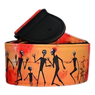 Morto Jacquard Guitar Strap – Adjustable Padded Fabric with Locks & Pick Holder for Electric, Acoustic, Bass – Unique Gift - Les Beatles, Paul McCartney, John Lennon, RIngo Starr, George Harrison