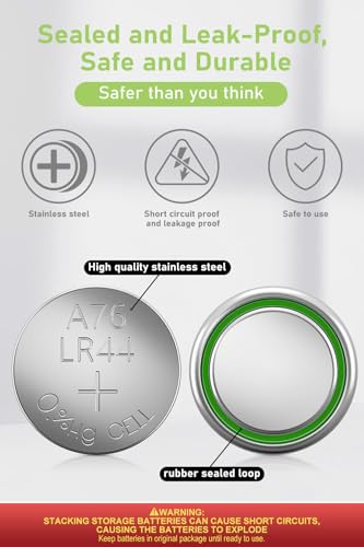 image for POWEROWL High Capacity LR44 Batteries 40 Pack, L1154F AG13 357 303 SR4