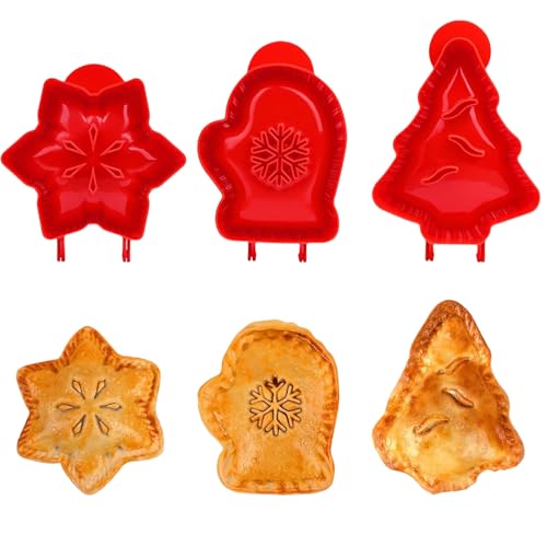 VasedGins Christmas One-Press Hand Pie Maker, Mini Hand Pie Maker, Dough Presser Pocket Pie Molds, Baking Hand Pie Molds for Christma Party Home Potluck