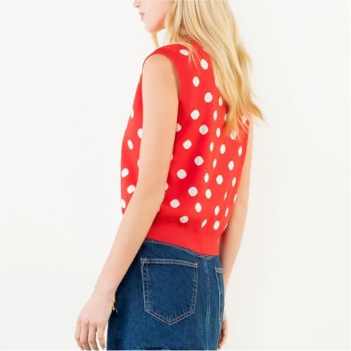 Image of Women Graphic Sweater Vest Y2k Knit Tank Top Lightweight Pullover Top