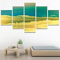 SIGNWIN 5 Panel Canvas Wall Art Modern Art Coastal Colorful Multicolor Photography Romantics Sunset for Home Decorations Ready to Hang - 60
