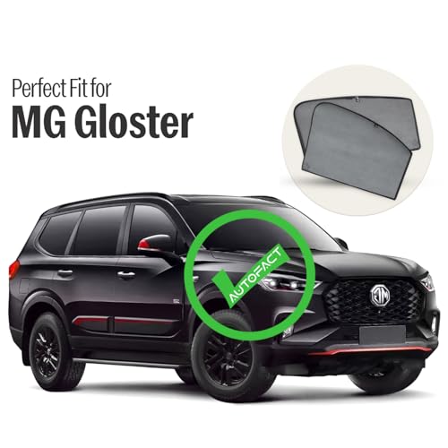 Image of Autofact Car Sunshades for MG Gloster, UV Protection, Useful Car Accessories, Custom fit Sun Shades for Side Windows, Set of 6