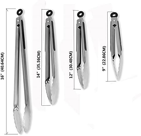 Bag Clips Tongs,1/2 Pcs BBQ Grilling Tong Salad Cake Dessert Serving Food Tongs Stainless Steel Barbecue Clips Clamp Baking Food Kitchen Tool (Color : 14 inches(35.56cm)) (16 Inches(40.64cm) )