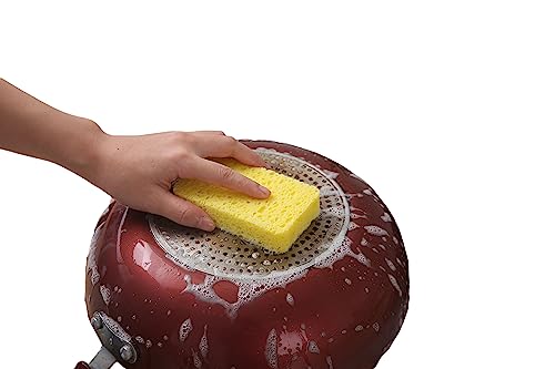 Image of 5-Packs Cleaning Scrub Sponge Compressed Wood Cellulose Sponge dishwashing Brush Kitchen Cleaning Sponge for pots and Pans Household Cleaning Tool scouring sponges