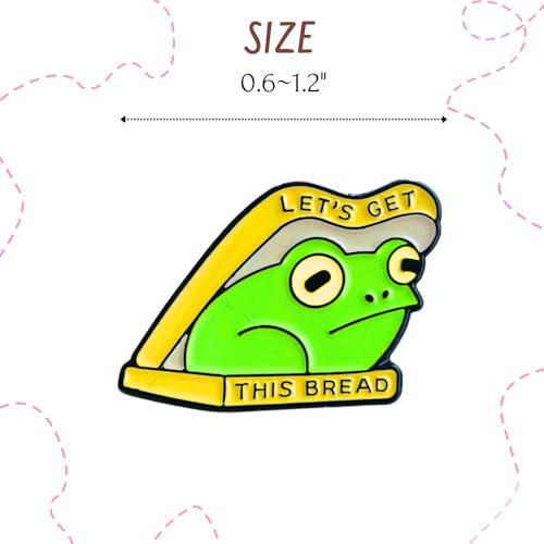 Image of 9PC Frog Pins Enamel Cute Funny Frogs Mushroom Enamel Brooch Button Pin Set For Backpacks Tote Bag Hat Jackets Adults Meme Cartoon Animal Work Novelty Fun Funky Weird Green Accessories Gifts