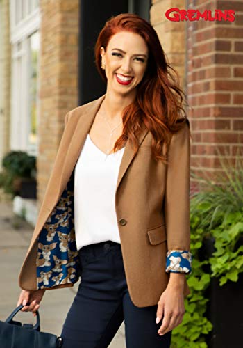 Gremlins Adult Gizmo Brown Womens Blazer Jacket, Officially Licensed Gremlins Womens Suit Jacket2