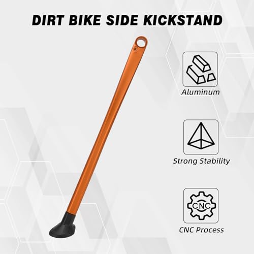 Béquille latérale orange JFG RACING pour stabiliser votre moto EXC lors des pauses en enduro