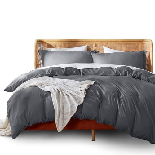 Blancos, Home Nestl Juego de Funda para Edredón de 3 Piezas - Ultra Suave Fibra de Doble Cepillado Colección de Hotel - Cubierta de Edredón con Cierre de Botones y 2...