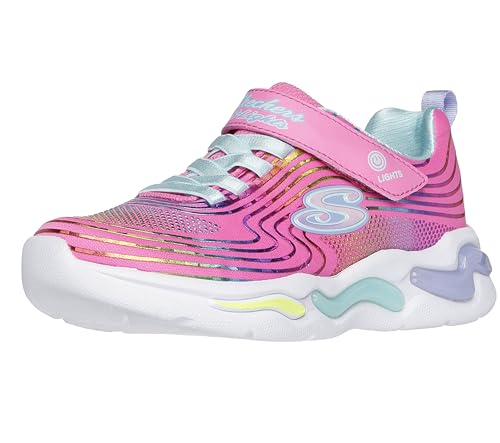Skechers Kids Kids Wavy Beams Sneaker, Pink/Multi, 6 US Unisex Toddler